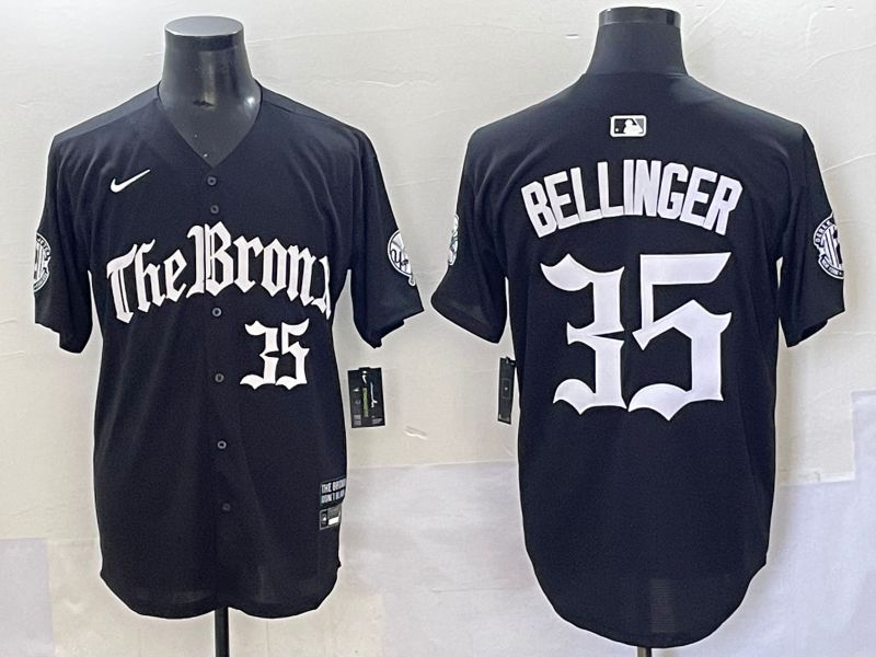 Men 2025 New York Yankees 35 Bellinger Black Five generations Joint Name Nike MLB Jersey style 5